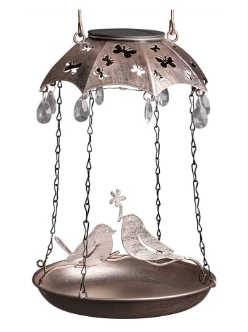 Garden Hero Solarna stacja karmienia LED w kolorze złotym - wys. 49 x Ø 19 cm