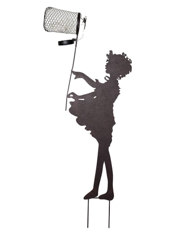 Garden Hero LED-Solar-Gartenstecker ''Girl with net'' in Braun - (B)39,5 x (H)103 x (T)10 cm