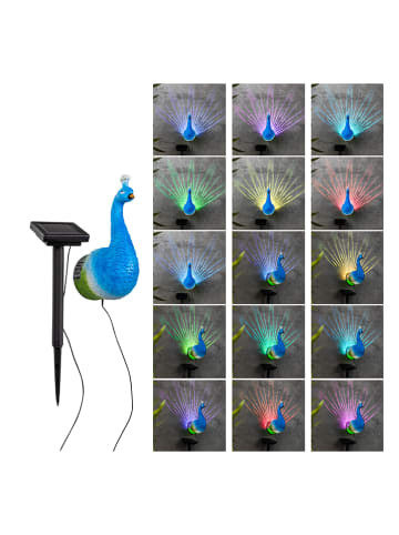 Garden Hero Solarna lampa LED w kolorze niebieskim - wys. 20 cm