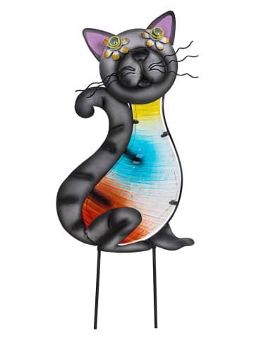 Garden Hero Solarna lampa ogrodowa w kolorze czarnym ze wzorem na trzonku - 18 x 31 x 6 cm