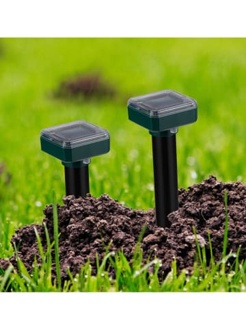 Garden Hero 2-delige set: solar-afschrikkers zwart - (H)25 cm