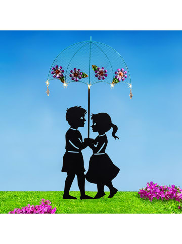 Garden Hero LED-Solar-Gartenstecker in Schwarz/ Hellblau - (H)86,5 cm