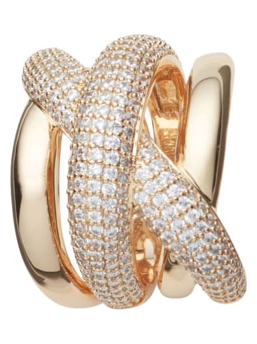 U.S. Polo Assn. Vergold. Ring mit Kristallen