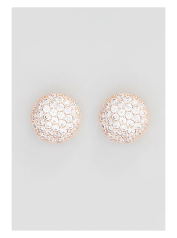 U.S. Polo Assn. Rosévergold. Ohrstecker mit Kristallen