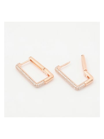 U.S. Polo Assn. Rosévergold. Creolen mit Kristallen