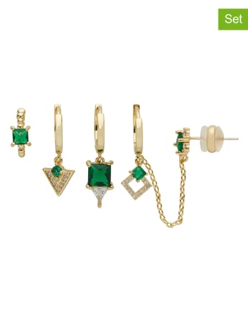 U.S. Polo Assn. 5er-Set: Creolen mit Kristallen