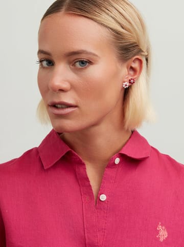 U.S. Polo Assn. Rosévergulde oorstekers met kristallen