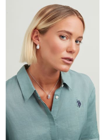 U.S. Polo Assn. Vergulde oorstekers met kristallen