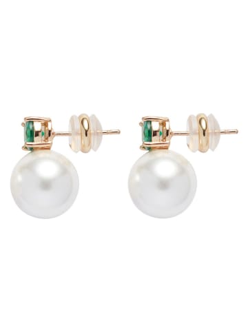 U.S. Polo Assn. Vergold. Ohrstecker mit Kristallen und Perle