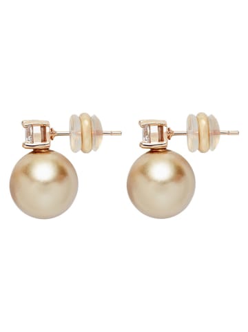 U.S. Polo Assn. Vergold. Ohrstecker mit Perlen und Kristallen