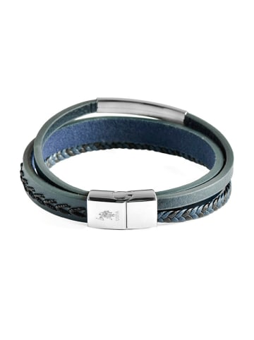 U.S. Polo Assn. Leren armband donkerblauw