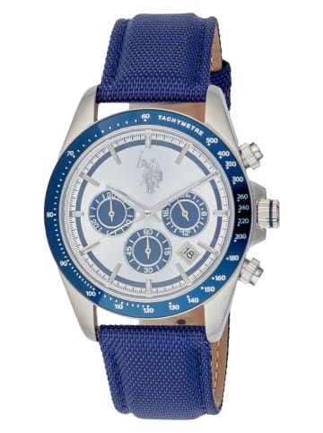 U.S. Polo Assn. Chronograaf blauw/zilverkleurig/wit