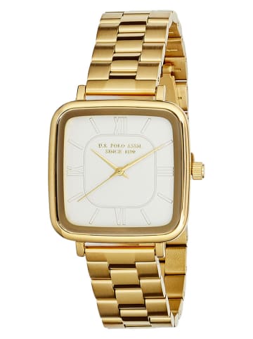U.S. Polo Assn. Quarzuhr in Gold/ Weiß