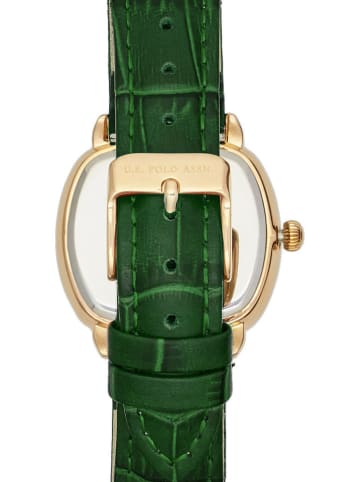 U.S. Polo Assn. Quarzuhr in Grün/ Gold