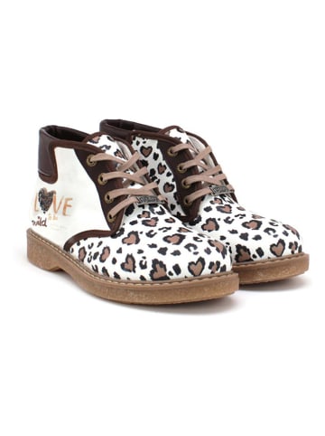 Goby Enkelboots wit/bruin