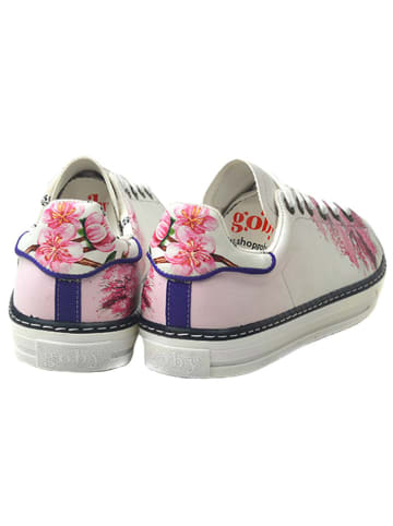 Goby Leder-Sneakers in Weiß/ Rosa