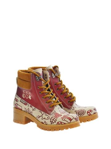 Goby Boots beige/rood/meerkleurig