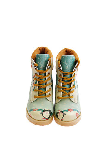 Goby Boots in Hellgrün/ Beige/ Bunt