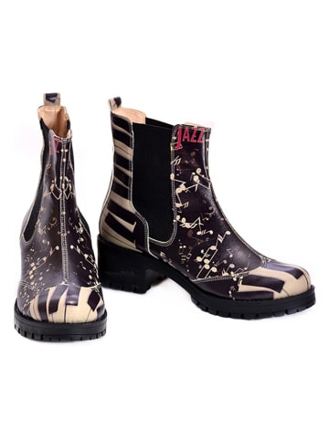 Goby Chelsea-Boots in Beige/ Schwarz