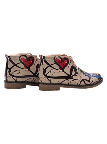 Goby Schnürschuhe in Beige/ Bunt