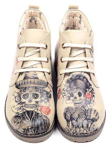 Goby Schnürschuhe in Beige/ Bunt