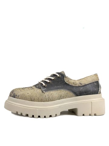 Goby Schnürschuhe in Beige/ Anthrazit