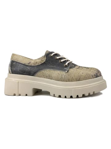 Goby Schnürschuhe in Beige/ Anthrazit