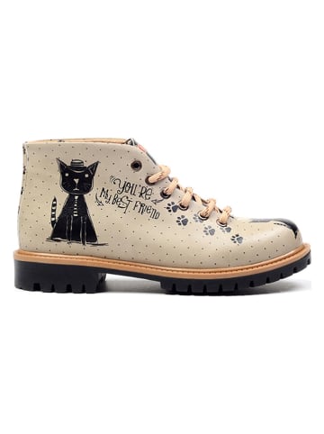 Goby Schnürschuhe in Beige/ Schwarz/ Bunt