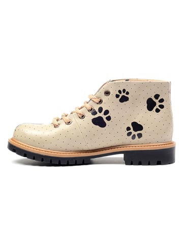 Goby Veterschoenen beige/zwart/meerkleurig