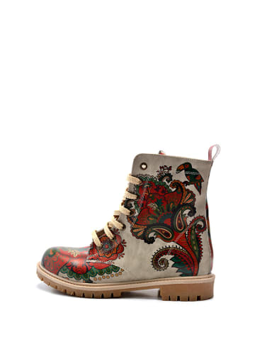 Goby Botki w kolorze szarym ze wzorem