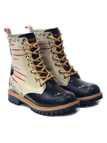 Goby Boots in Beige/ Schwarz/ Bunt