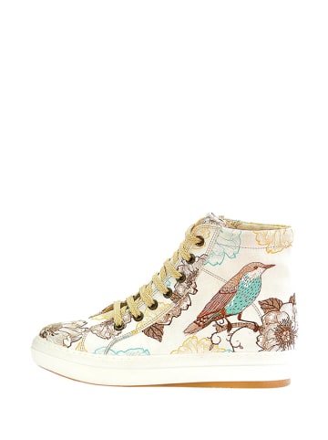 Goby Sneakersy w kolorze kremowym ze wzorem