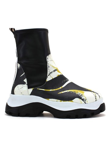 Goby Chelsea-Boots in Schwarz/ Weiß