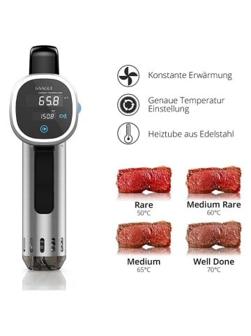 LA VAGUE Sous-Vide-Präzisionskocher "Sous-Chef" in Silber/ Schwarz