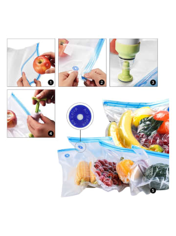 LA VAGUE Vakuum-Set "Sous-chef" in Blau/ Grün