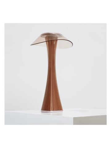 LA VAGUE LED-Tischleuchte "Skylight" in Hellbraun - (H)27,5 x Ø 15 cm
