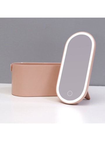 Ailoria Beautycase met dimbare ledspiegel lichtroze