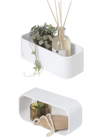 Tiger 2-in-1: wandplank en doucherek "2-Store" wit - (B)25 x (H)8 x (D)11 cm