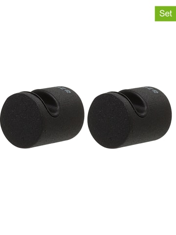 Tiger 2-delige set: handdoekhouders zwart - Ø 2 cm