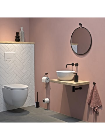 Tiger Toiletborstelgarnituur "Porto" zwart - (H)35 x Ø 9 cm