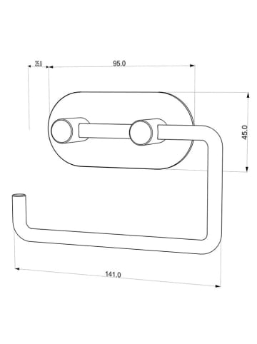 Tiger Toiletrolhouder "Rondo" zilverkleurig - (B)9,5 x (H)4,5 x (D)2,5 cm