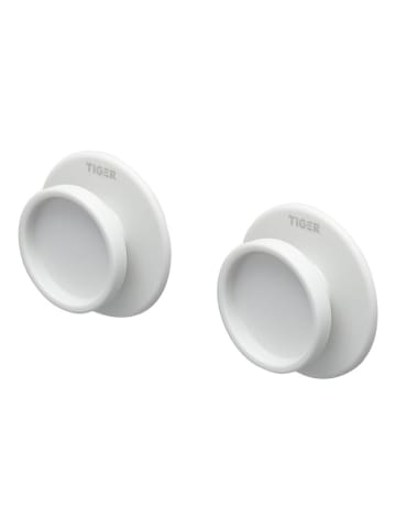 Tiger 2-delige set: wandhaken "Tess" wit - Ø 5,3 cm