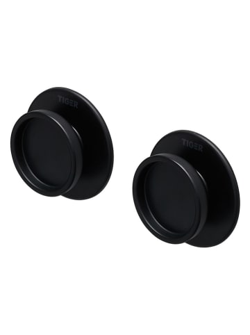 Tiger 2-delige set: wandhaken "Tess" zwart - Ø 5,3 cm