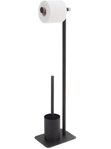 Sealskin Toiletrolhouder met toiletborstel zwart - (B)20 x (H)71,5 x (D)15 cm