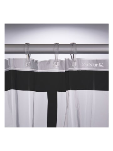 Sealskin Douchegordijn "Brix" transparant/zwart - (L)180 x (B)200 cm