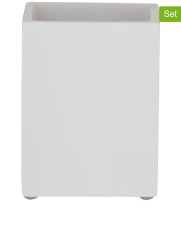 Sealskin 2-delige set: tandenborstelhouders wit - (B)7 x (H)9 x (D)6 cm