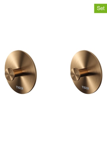 Tiger 2er-Set: Handtuchhaken "Base" in Gold - Ø 4,4 cm