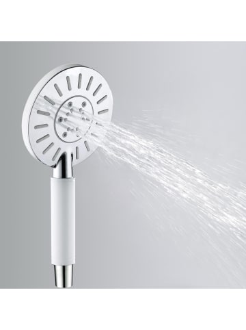 Tiger Regen-Duschgarnitur "Akcent" in Silber/ Weiß