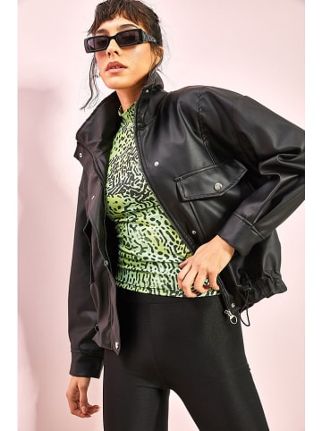 Bianco Lucci Kurtka w kolorze czarnym ze skóry syntetycznej