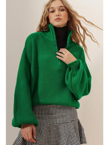 Trend Alaçatı Stili Sweter w kolorze zielonym